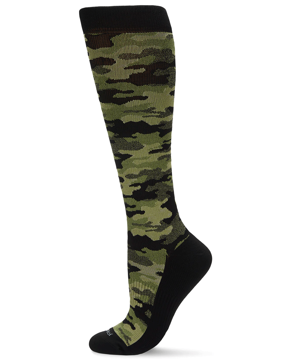 Memoi Women's Camo Nylon 15-20mmhg Graduated Compression Socks
