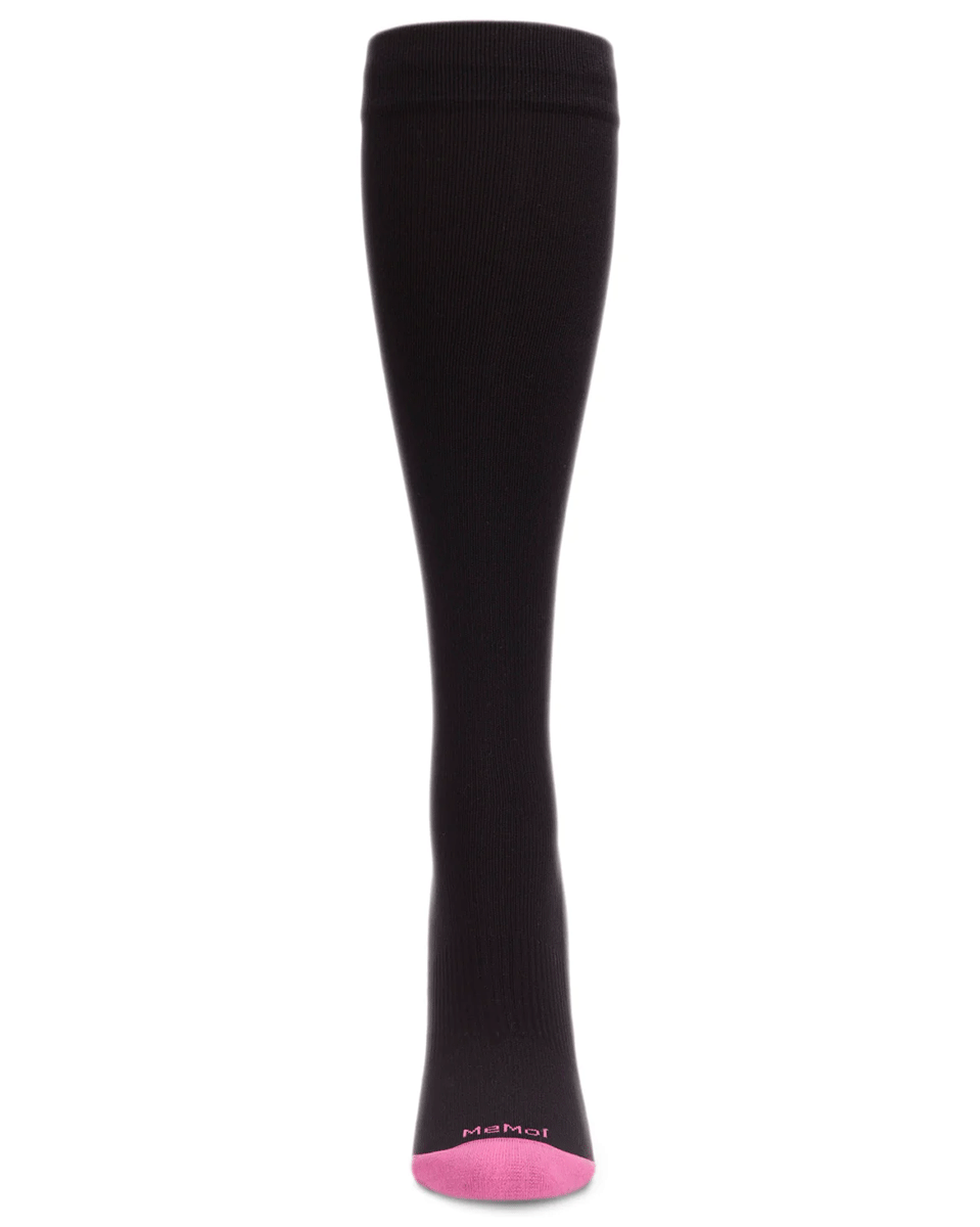 Memoi Women's Solid Nylon 15-20mmhg Graduated Compression Socks