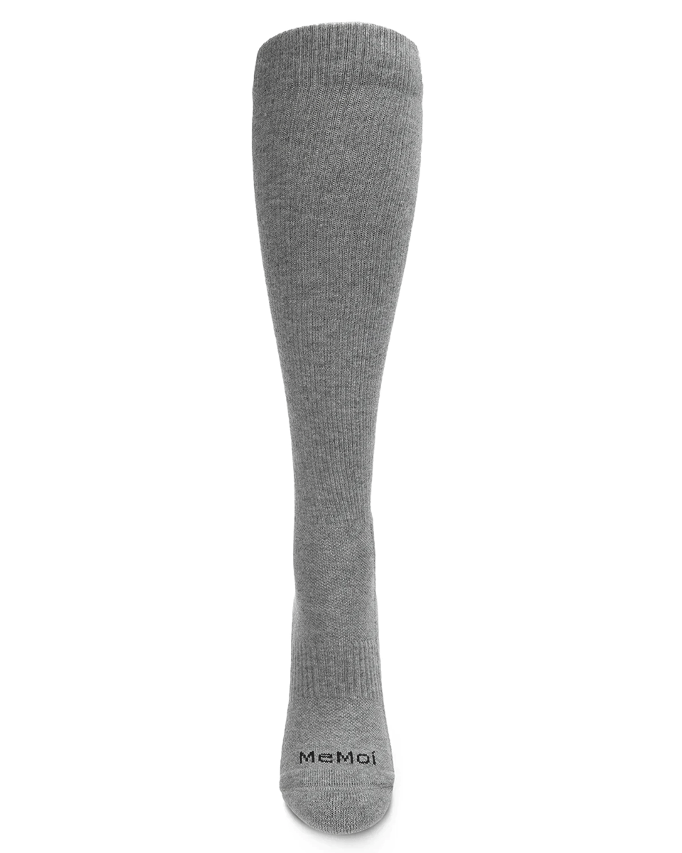 Memoi Classic Athletic Cushion Sole Knee High Cotton Blend 15-20mmhg Graduated Compression Socks