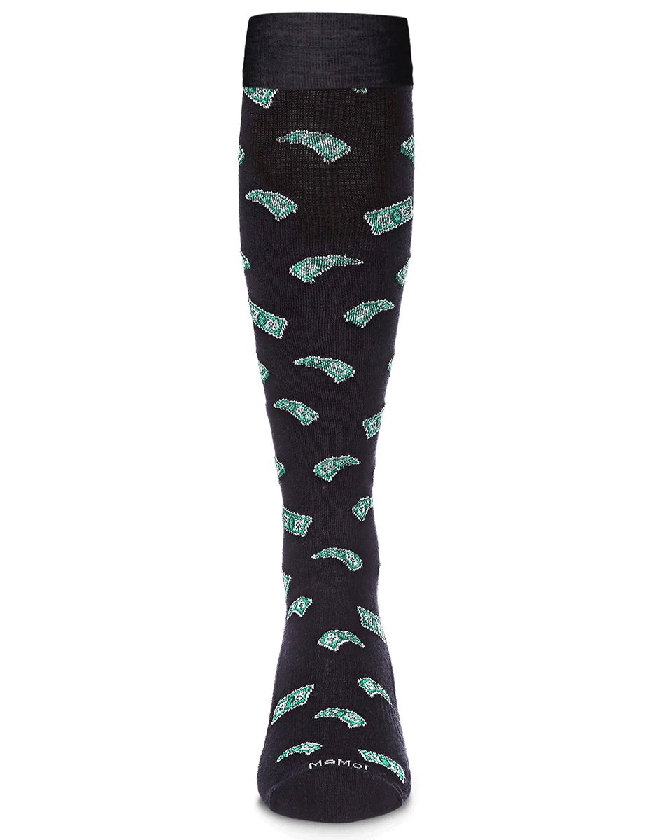 Memoi Money Men's 8-15mmhg Bamboo Blend Compression Socks