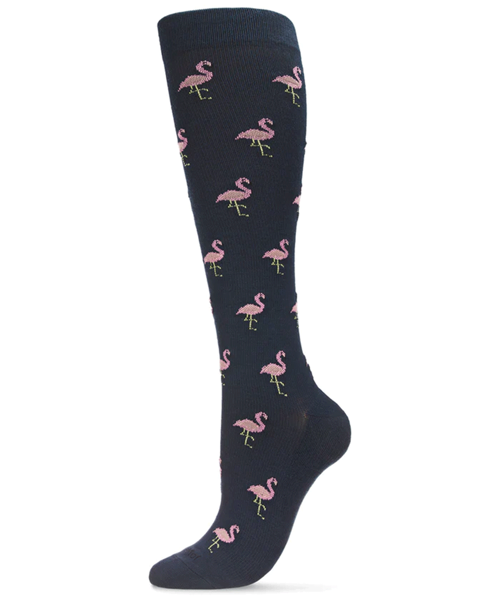 Memoi Fancy Flamingo 8-15mmhg Compression Socks