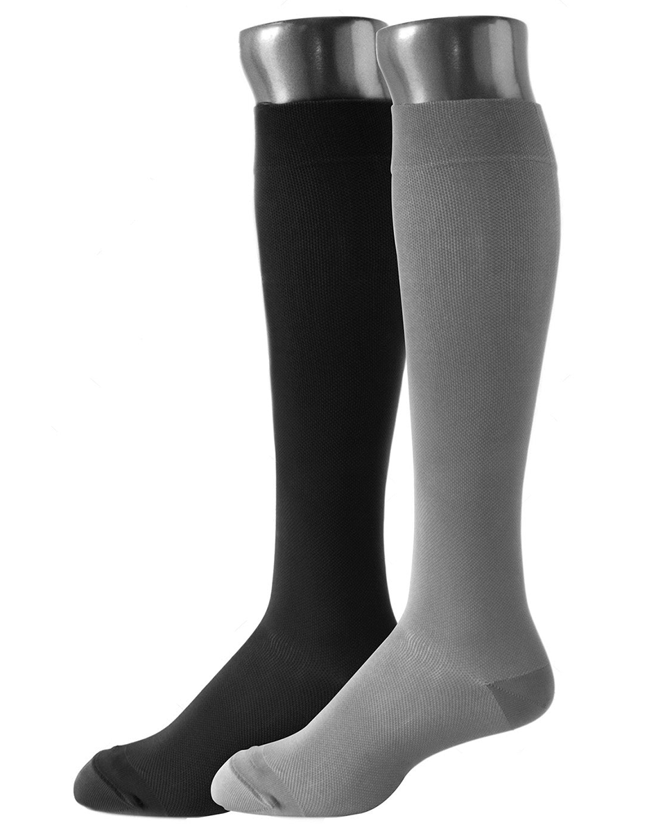 Be Shapy Compression Knee High Socks for Daily Use 15-20 mmHg - 2 Pack