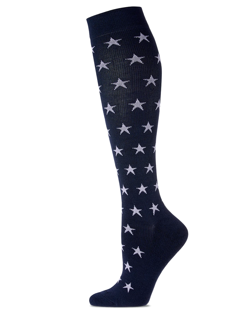 Memoi Old Glory 8-15mmhg Bamboo Blend Compression Socks