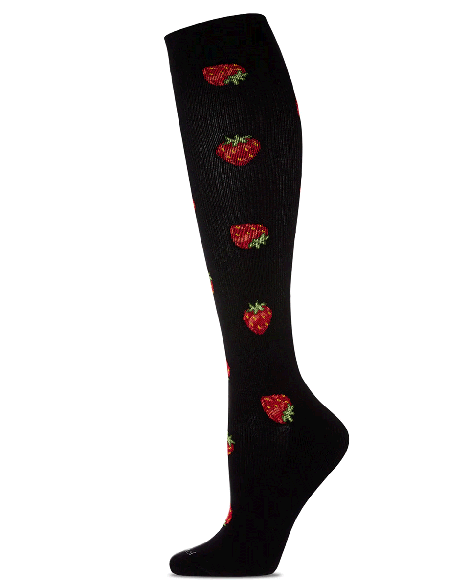 Memoi Strawberry Field Bamboo Blend 8-15mmhg Compression Socks