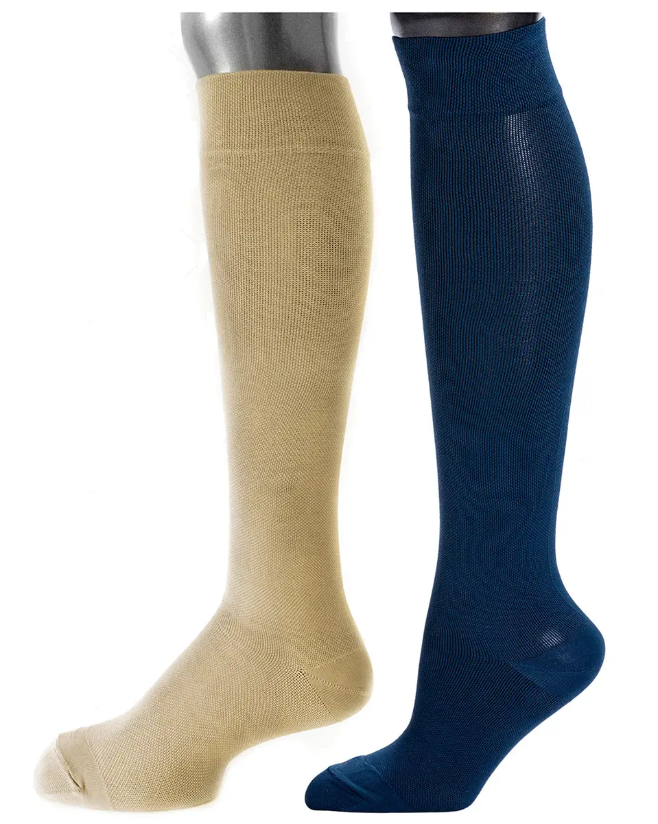 Be Shapy Compression Knee High Socks for Daily Use 15-20 mmHg - 2 Pack
