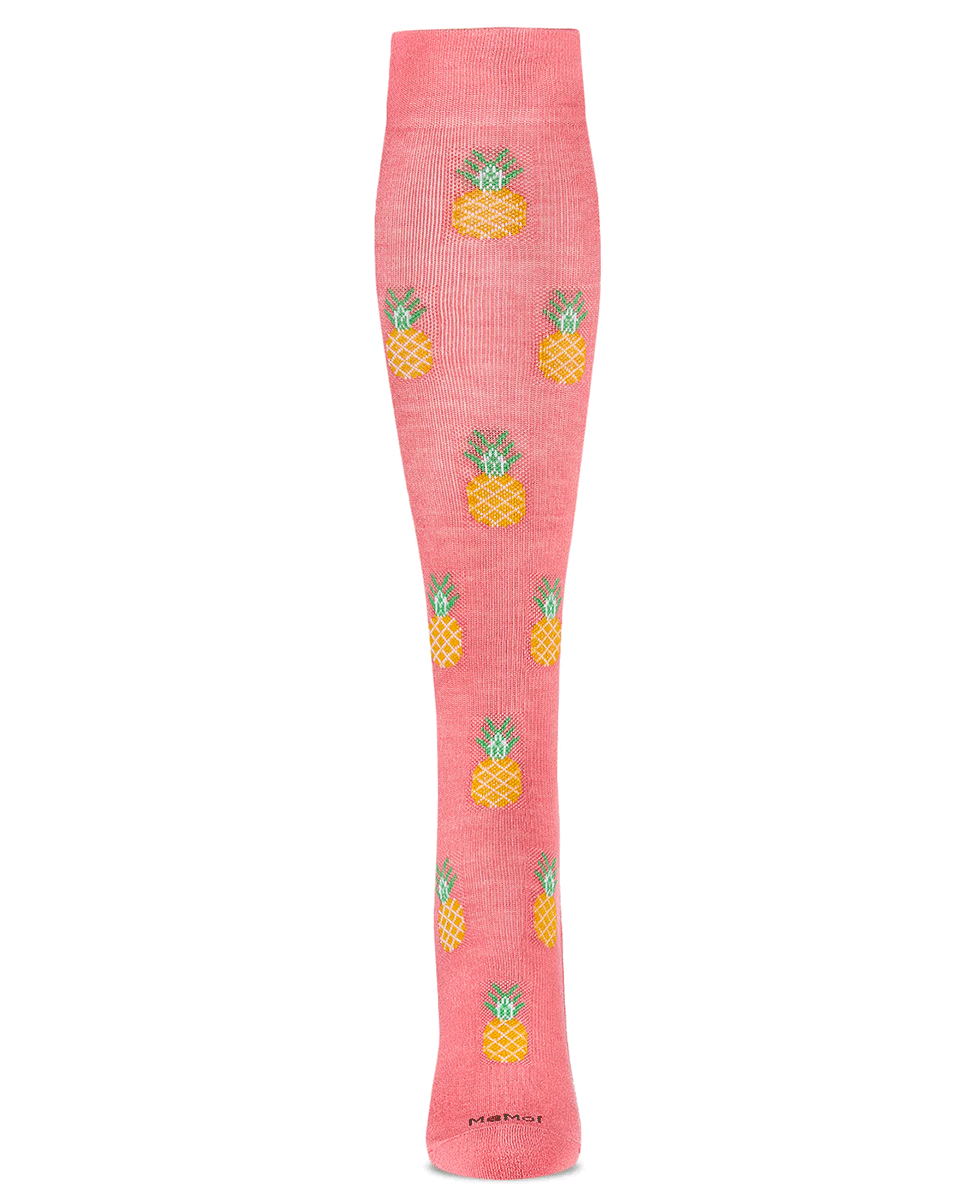 Memoi Pineapple Paradise Bamboo Blend 8-15mmhg Compression Socks