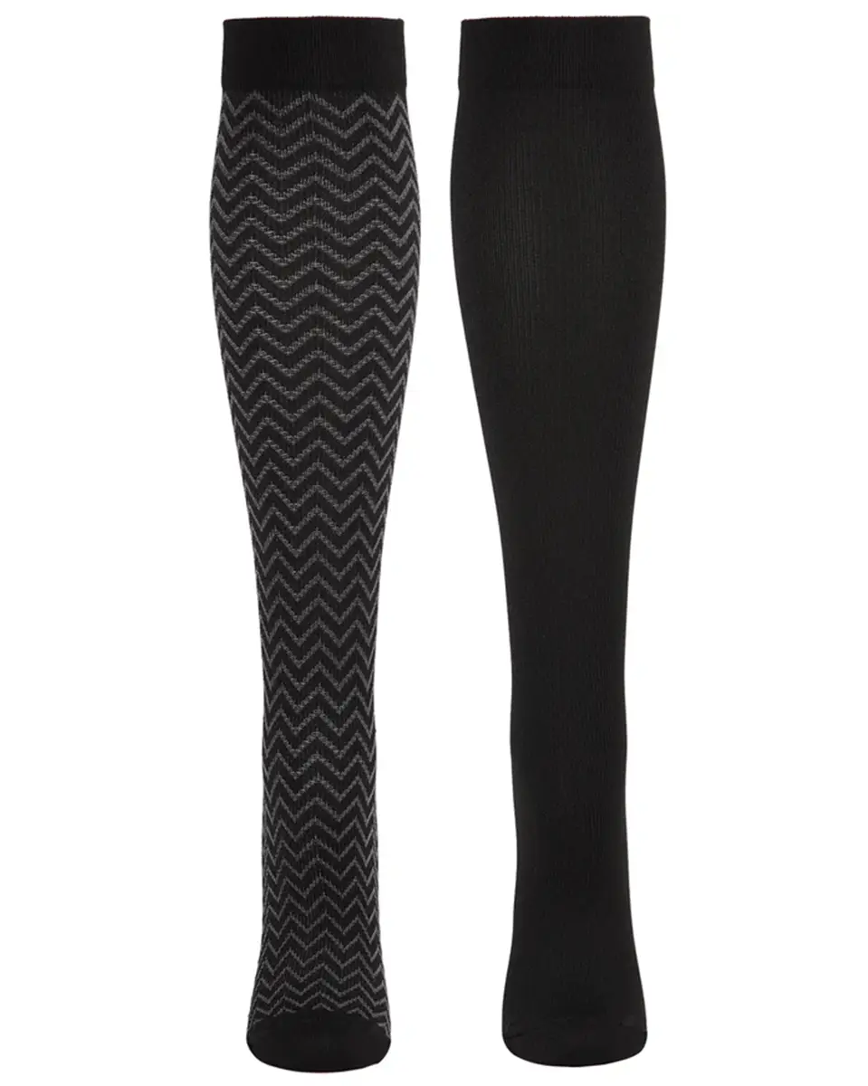 Memoi Chevron 2 Pair Graduated Compression Socks