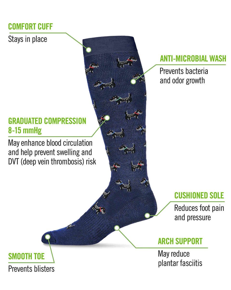 Memoi Scotties Men's 8-15mmhg Compression Socks