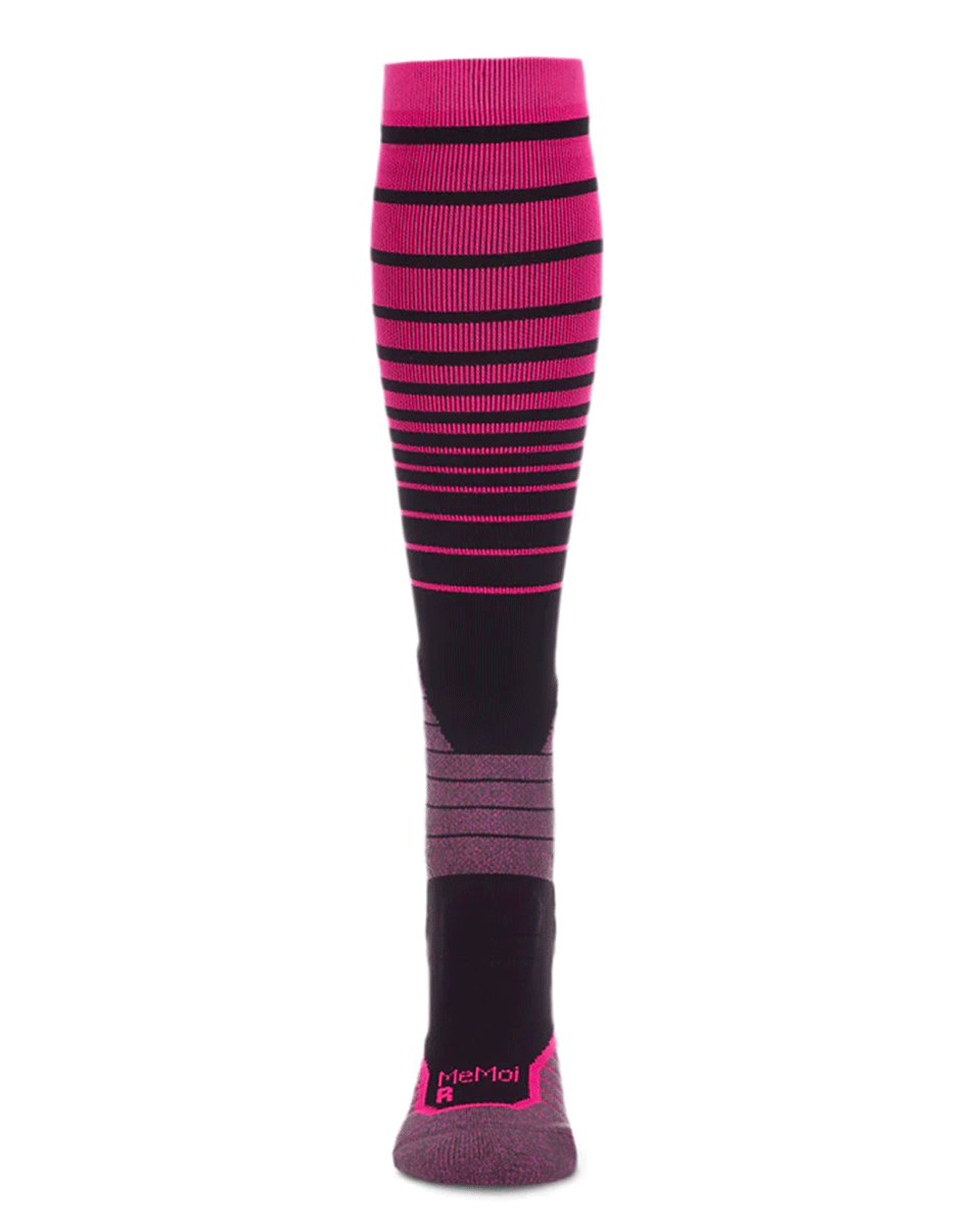 Memoi Gradient Stripe Performance Compression Knee High