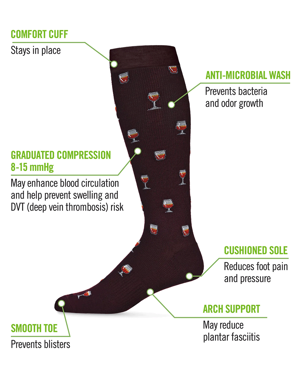 Memoi Brandy 8-15mmhg Men's Bamboo Blend Compression Socks