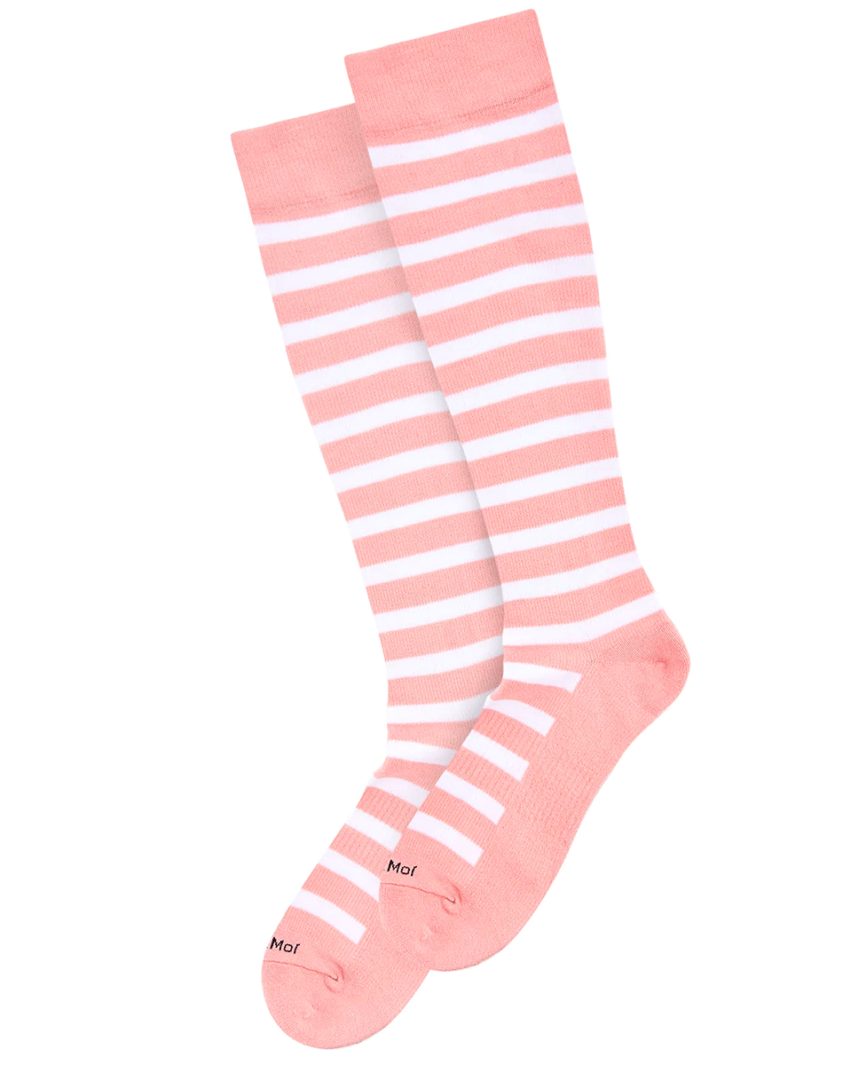 Memoi Cabana Stripe Bamboo Blend 8-15mmhg Compression Socks