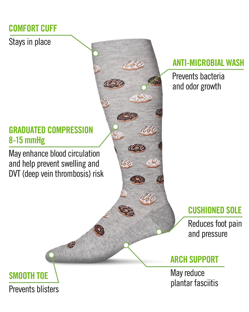 Memoi Donuts 8-15mmhg Men's Bamboo Blend Compression Socks
