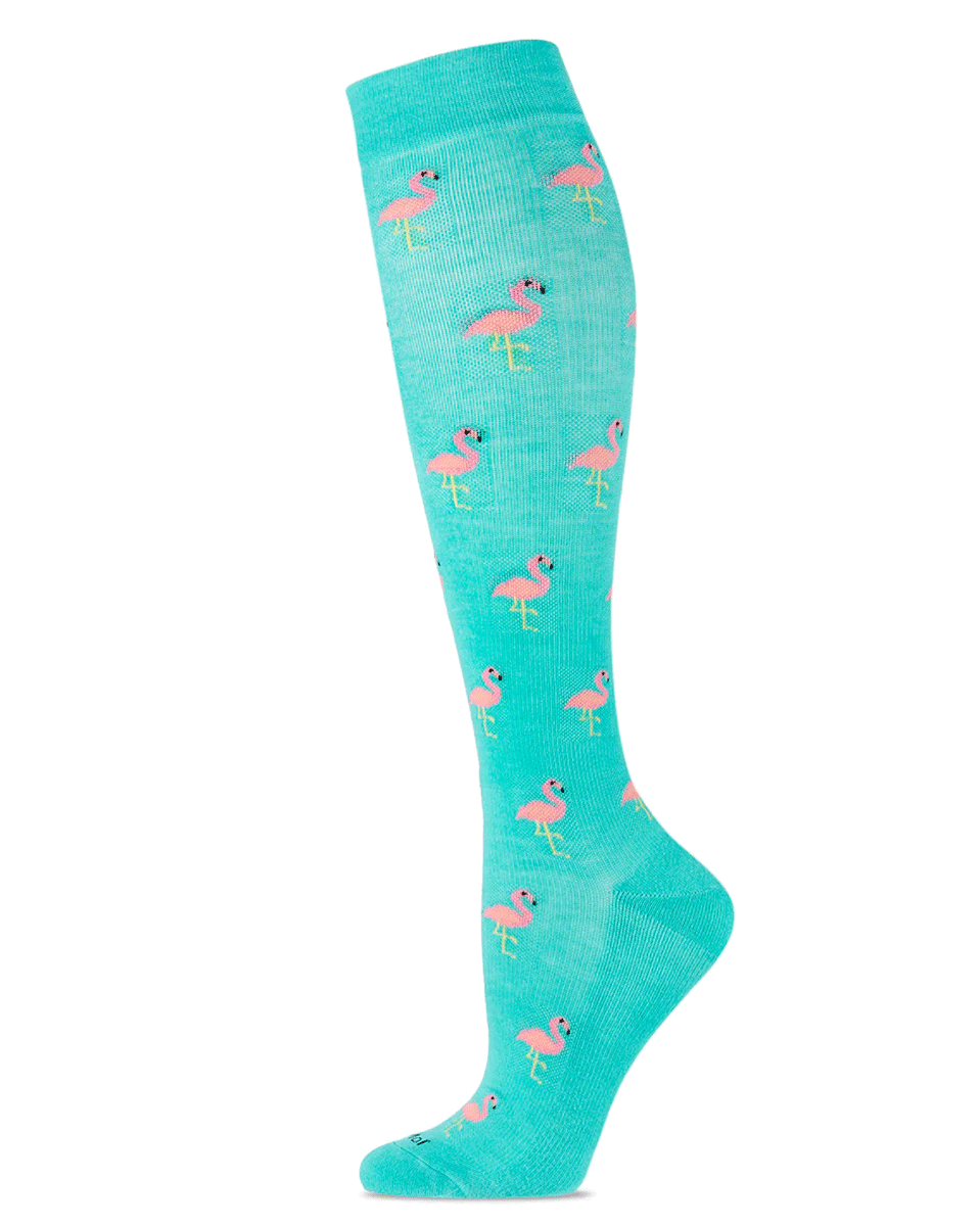 Memoi Fancy Flamingo 8-15mmhg Compression Socks
