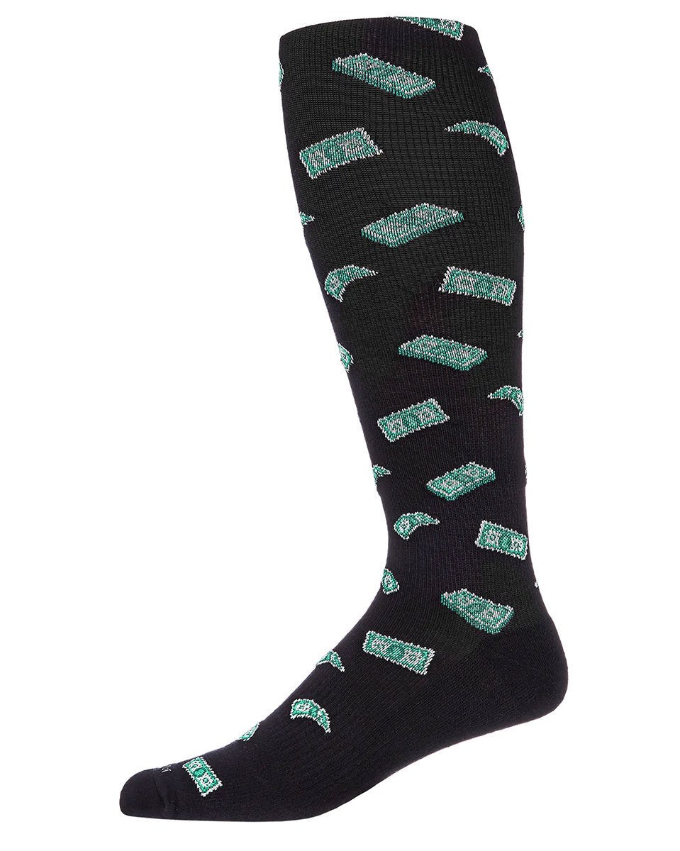 Memoi Money Men's 8-15mmhg Bamboo Blend Compression Socks