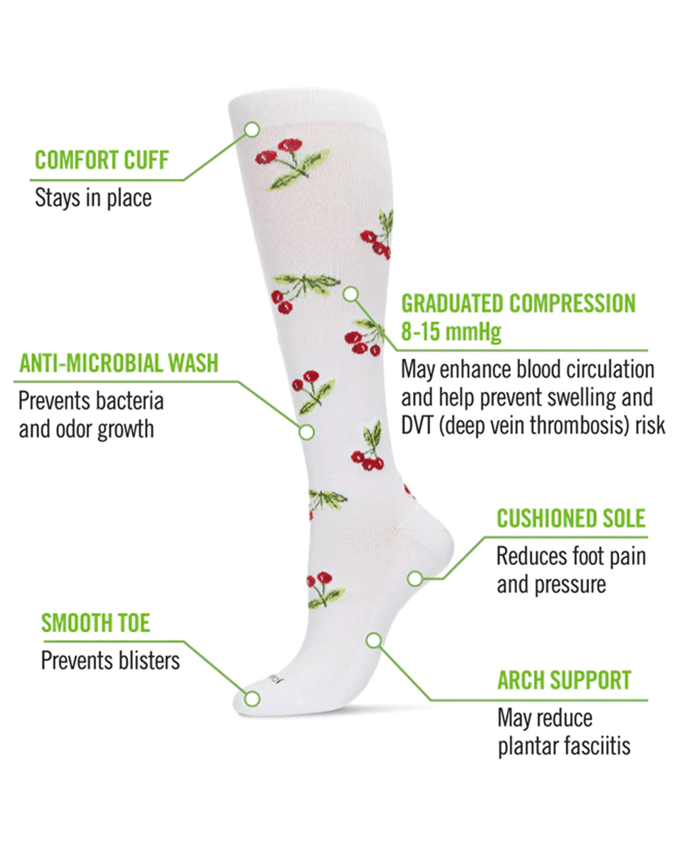 Memoi Very Cherry 8-15mmhg Compression Socks