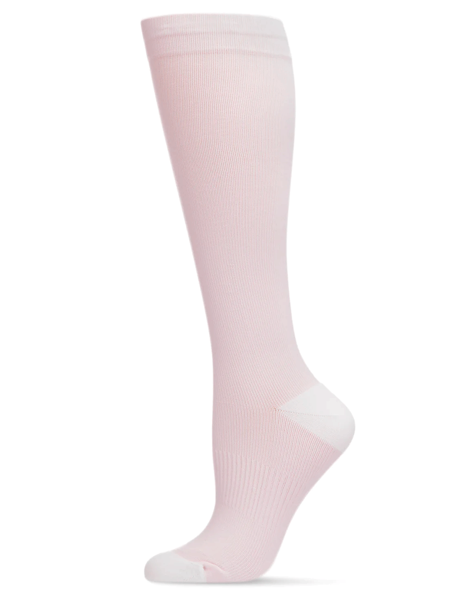 Memoi Women's Solid Nylon 15-20mmhg Graduated Compression Socks