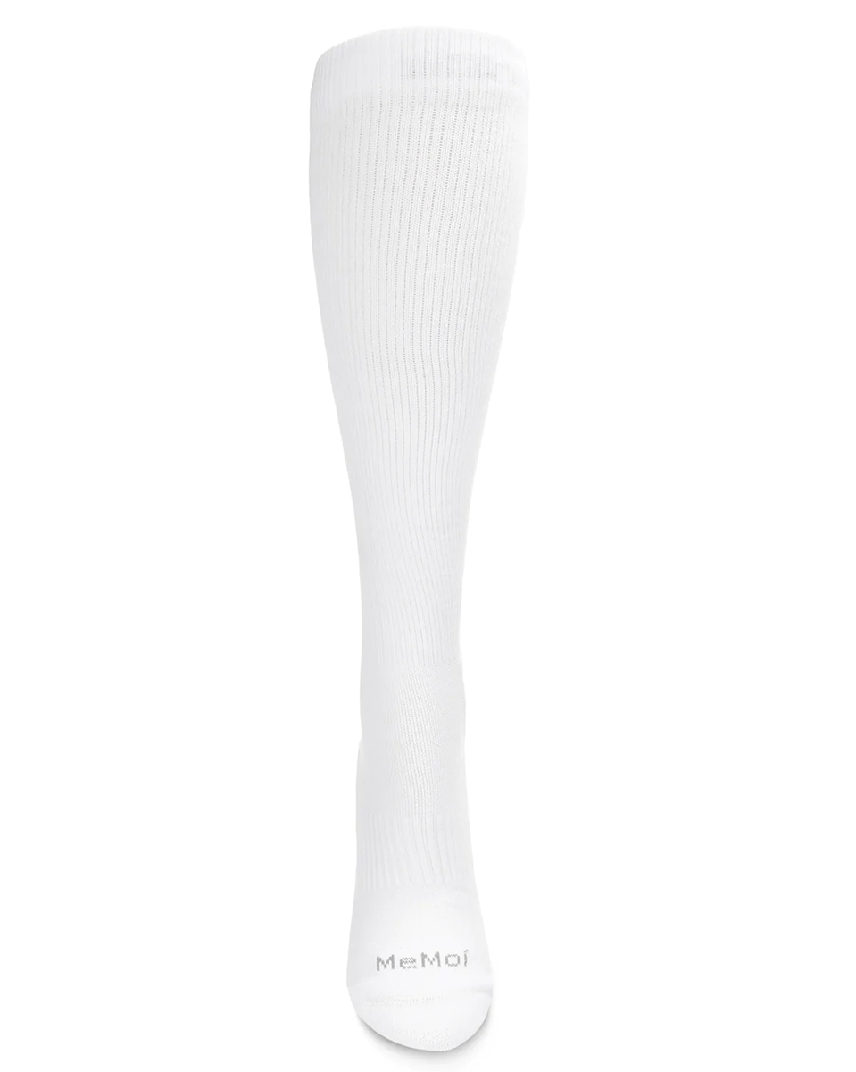 Memoi Classic Athletic Cushion Sole Knee High Cotton Blend 15-20mmhg Graduated Compression Socks