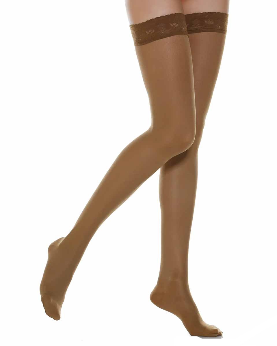 RelaxSan Microfiber Light Support Thigh High Hold-up Stockings 10-15 mmHg