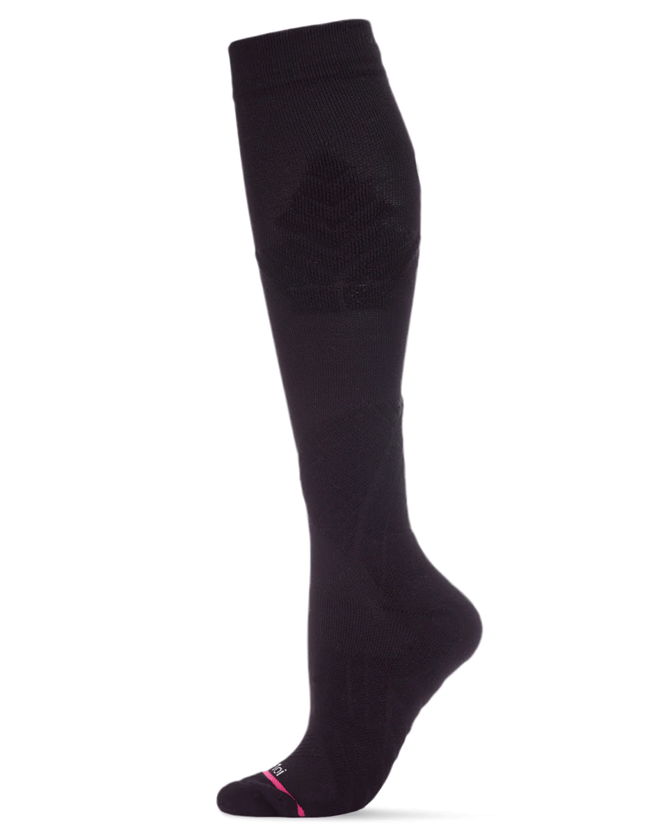 Memoi Women's Ultra Tech Performance Knee High Nylon Blend Moderate Compression Socks