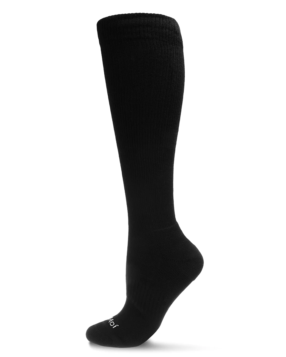 Memoi Classic Athletic Cushion Sole Knee High Cotton Blend 15-20mmhg Graduated Compression Socks