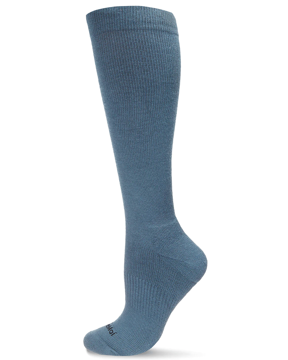 Memoi Solid Merino Cushion Sole Knee High Wool Blend 15-20mmhg Graduated Compression Socks