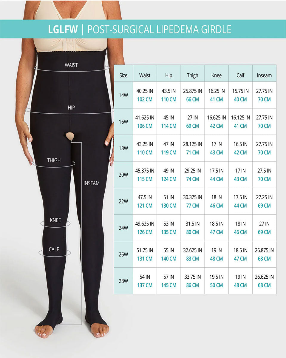 Marena Lipedema Post-surgical Girdle With Flexfit Comfort Ankle™ | 17-20 Mmhg | Womens Sizing - Style No. LGLFW