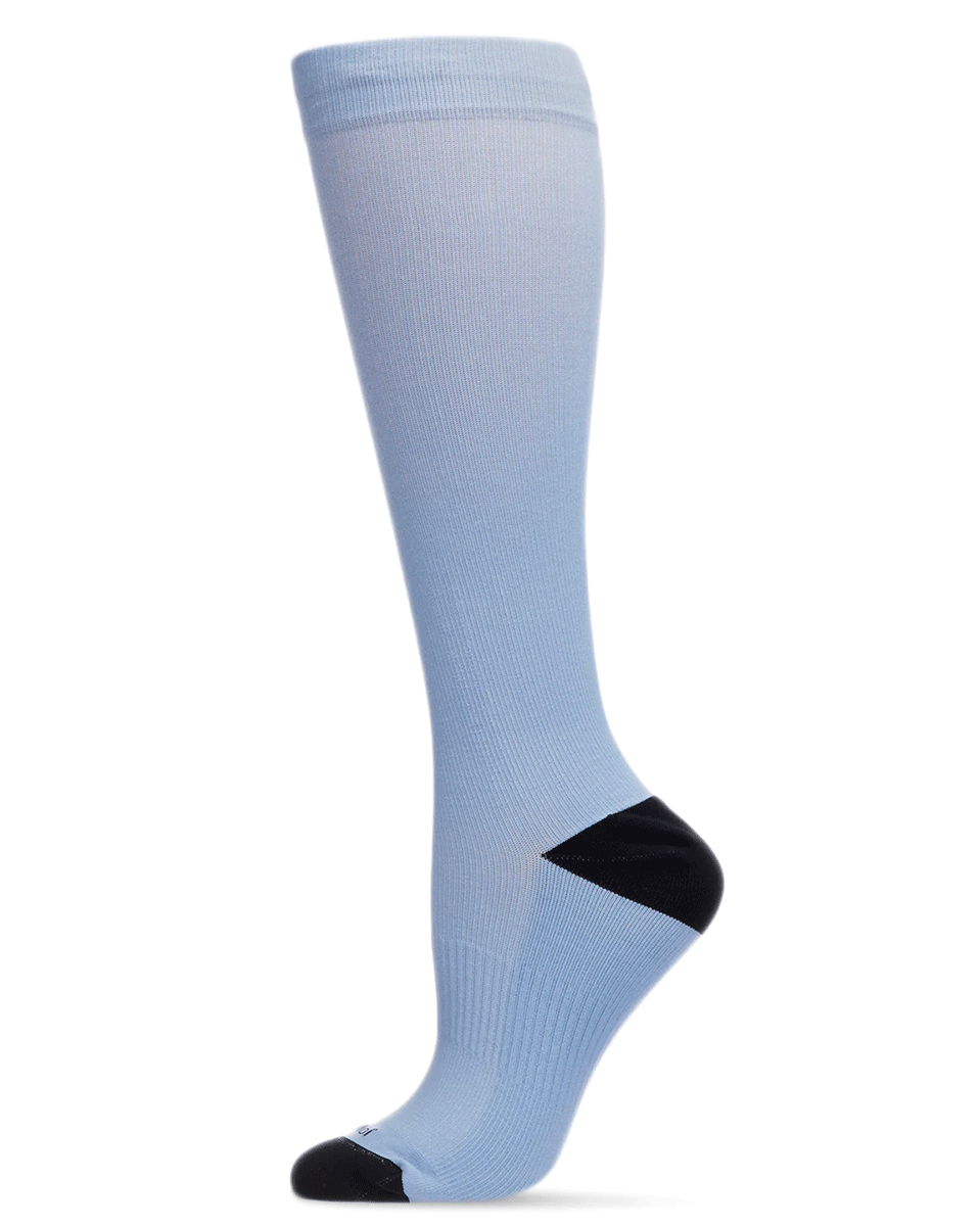 Memoi Women's Solid Nylon 15-20mmhg Graduated Compression Socks