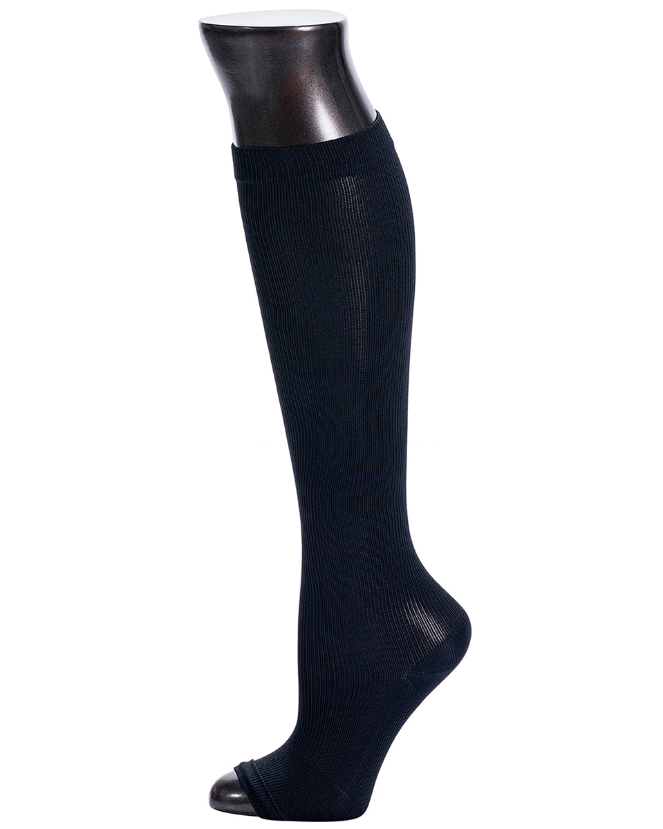 Be Shapy Compression Socks Open Toes Knee High Leg Support 15-20 mmHg - 2 Pack