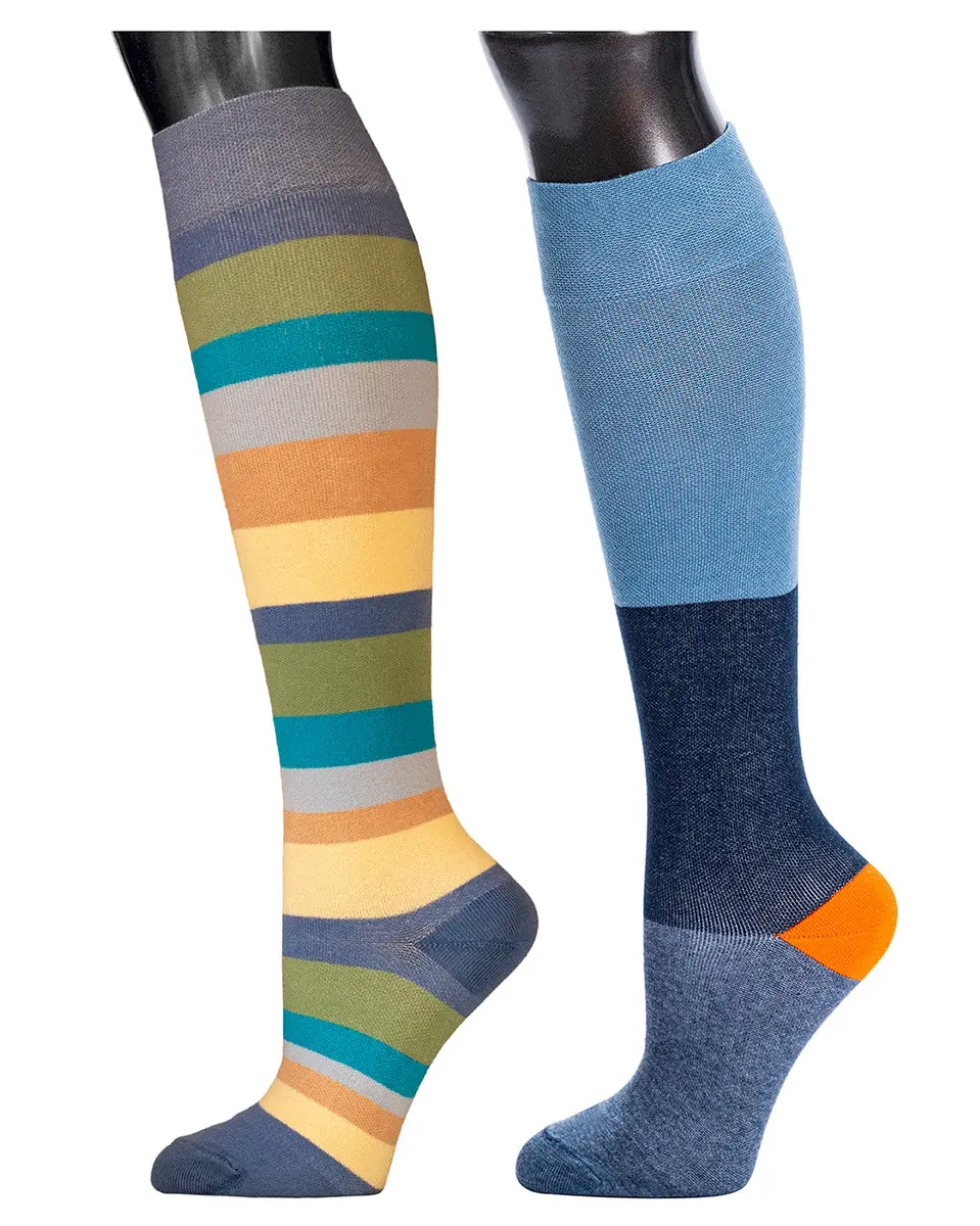 Be Shapy Leg Compression Unisex Socks Long Socks 15-20 mmHg - 2 Pack