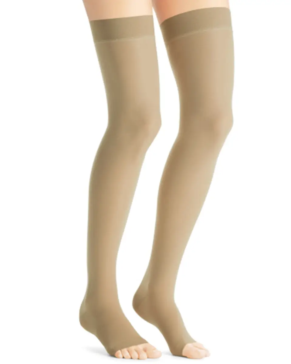 Jobst UltraSheer Women's 30-40 mmHg OPEN TOE Thigh High w/ Dotted Silicone Top Band
