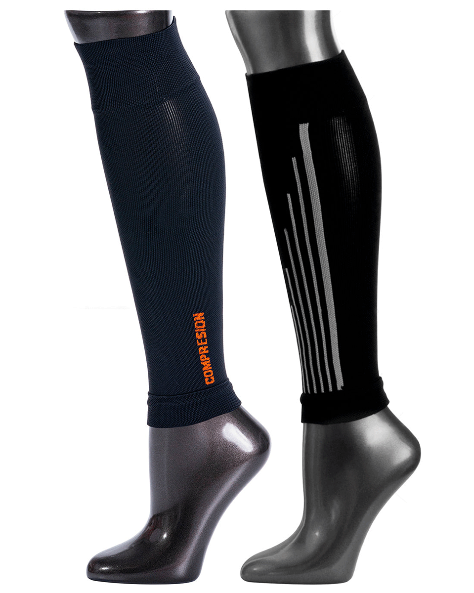 Be Shapy Sports Calf Compression Athletic Unisex Sleeve 15-20 mmHg - 2 Pack