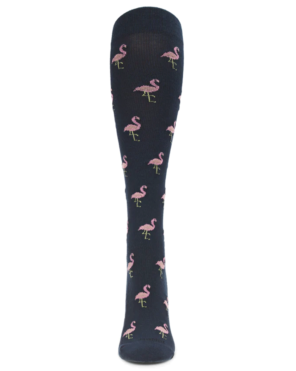 Memoi Fancy Flamingo 8-15mmhg Compression Socks