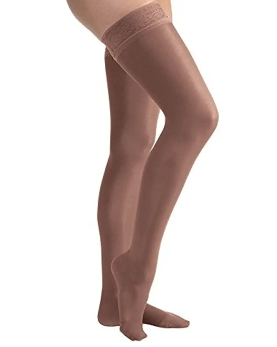 Juzo Naturally Sheer Thigh High Compression Stockings 15-20 mmHg