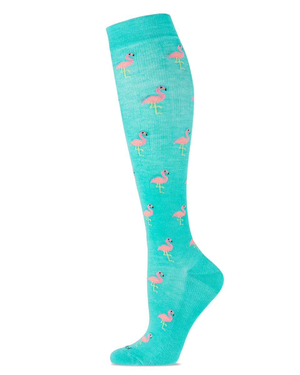 Memoi Fancy Flamingo 8-15mmhg Compression Socks