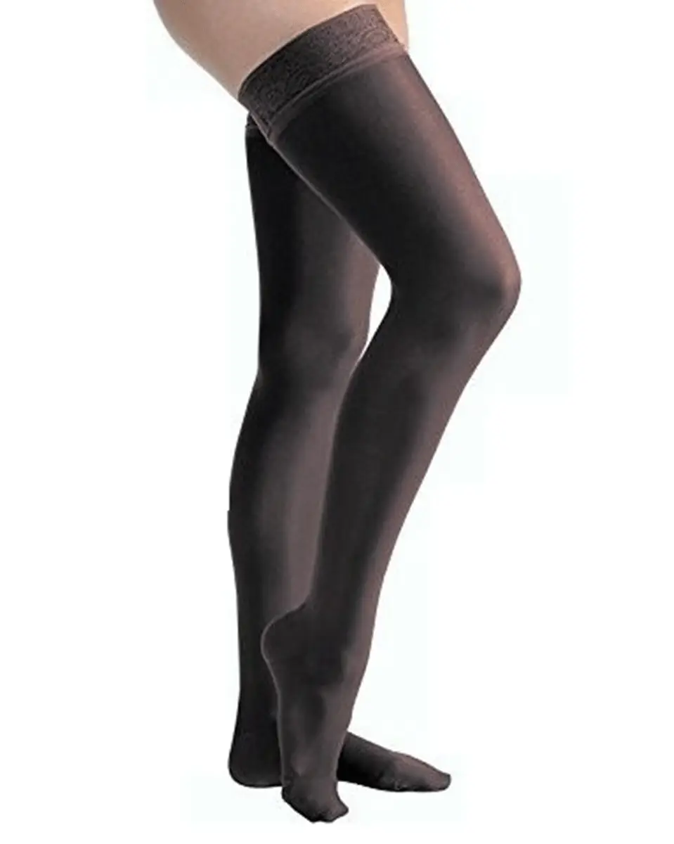 Jobst UltraSheer Women's 15-20 mmHg Thigh High w/ Lace Silicone Top Band