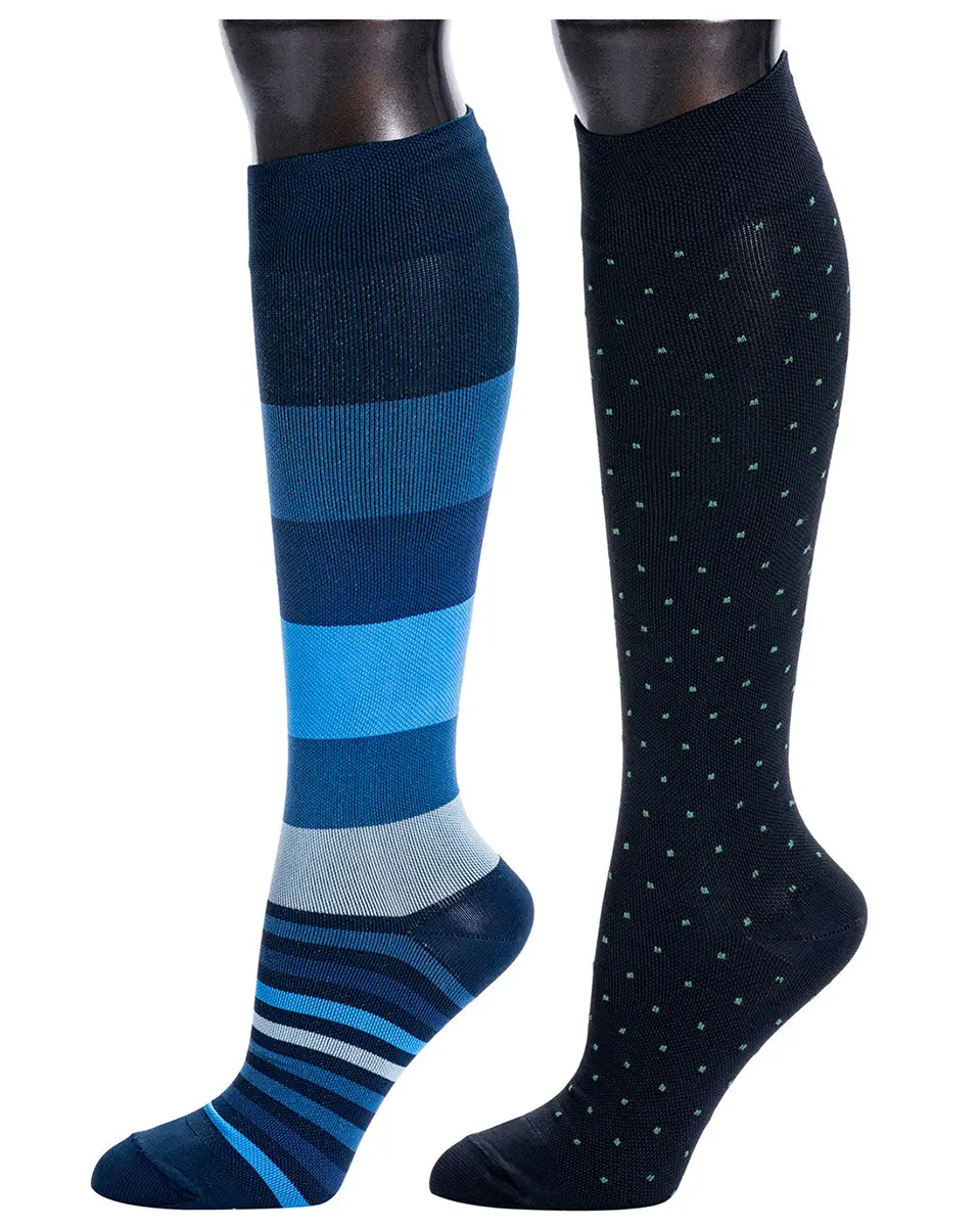 Be Shapy Knee High Leg Compression Socks Long Stockings 15-20 mmHg - 2 Pack