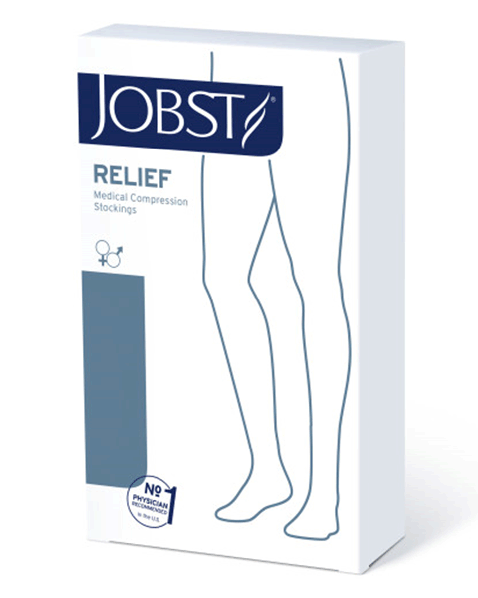 Jobst Relief 20-30 mmHg OPEN TOE Thigh High w/ Silicone Top Band