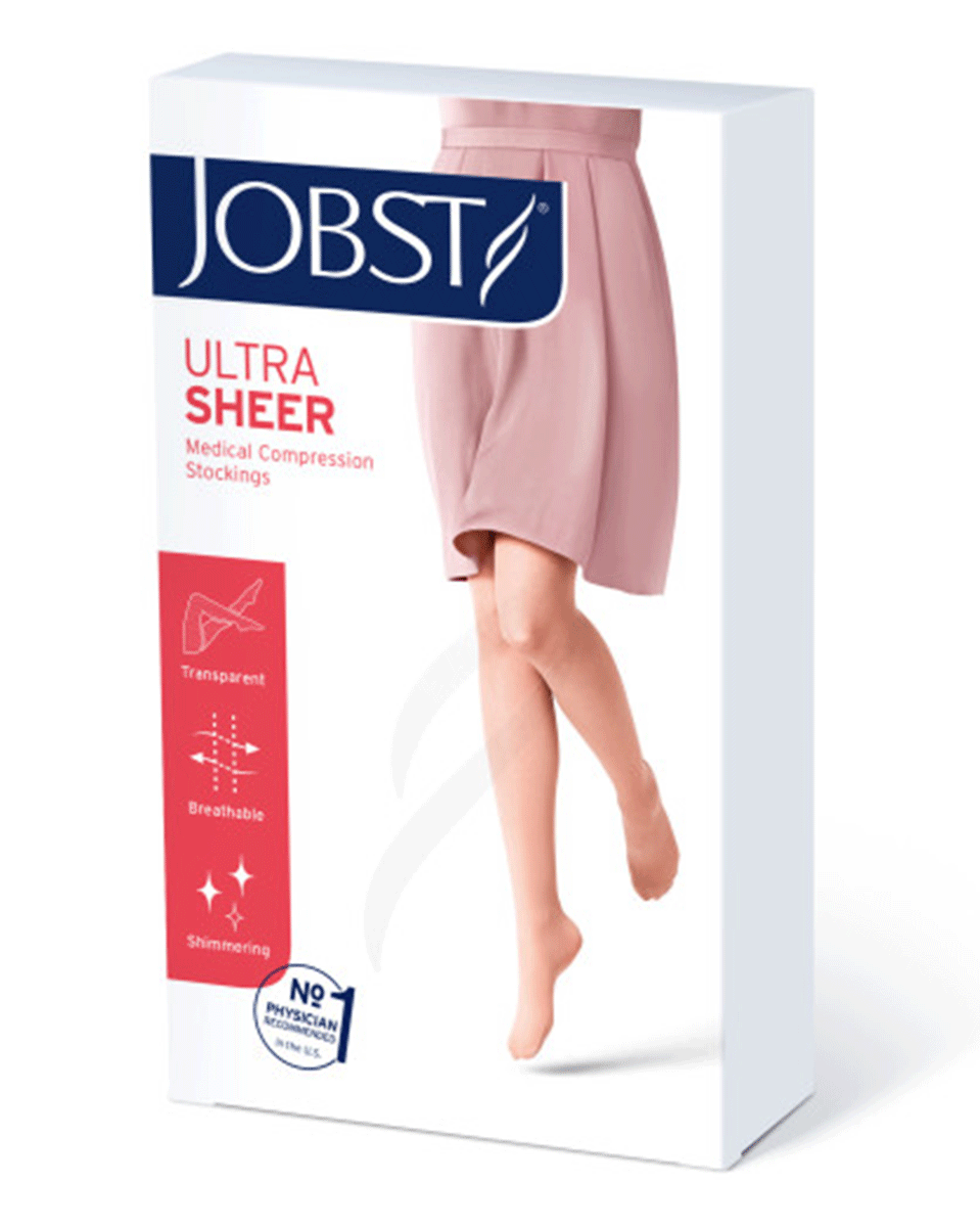 Jobst UltraSheer Women's 30-40 mmHg Thigh High w/ Lace Silicone Top Band